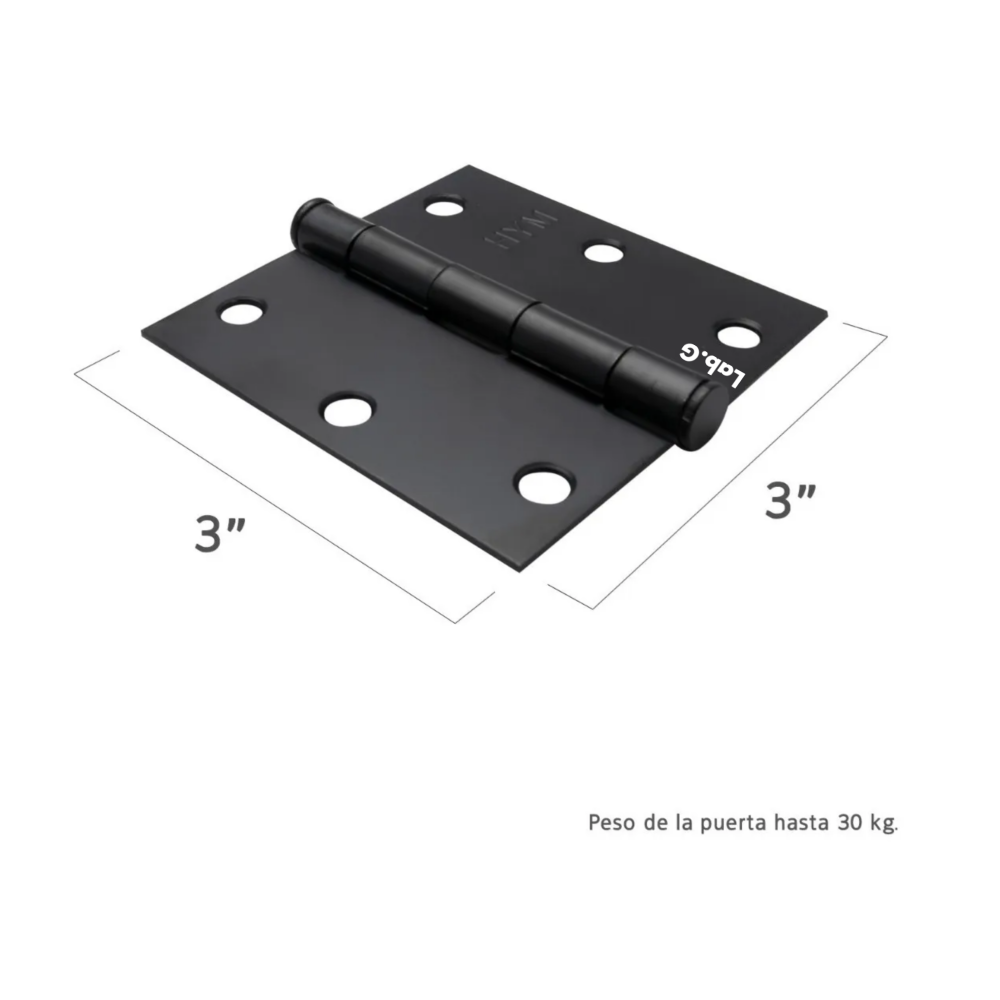Foto 4 | Paquete De 10 Piezas Bisagra Libro Cuadrada Color Negro 3 X 3 Pulgadas Lab.g, Negro