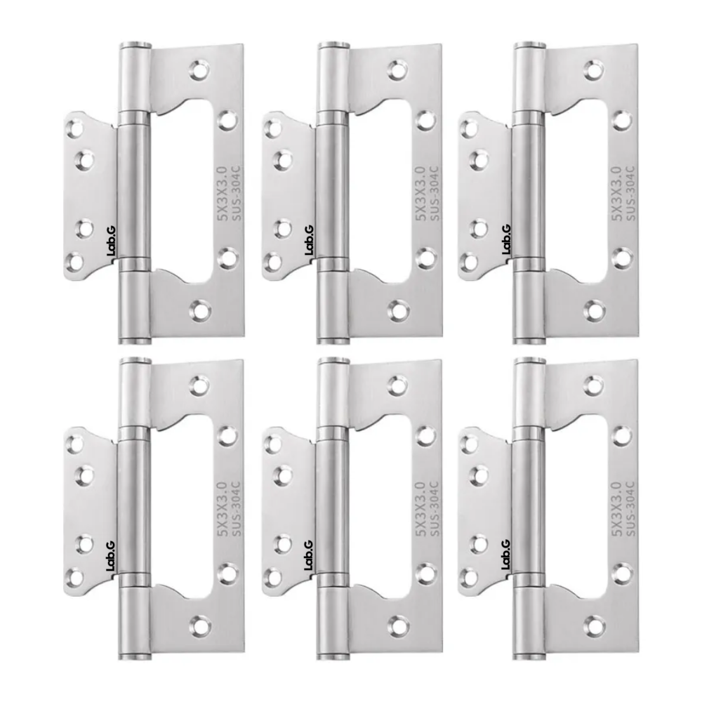 Foto 2 pulgar | Bisagras Para Puertas 5x3x3 De 304 Lab.g  Acero Inoxidable 6pcs Plata