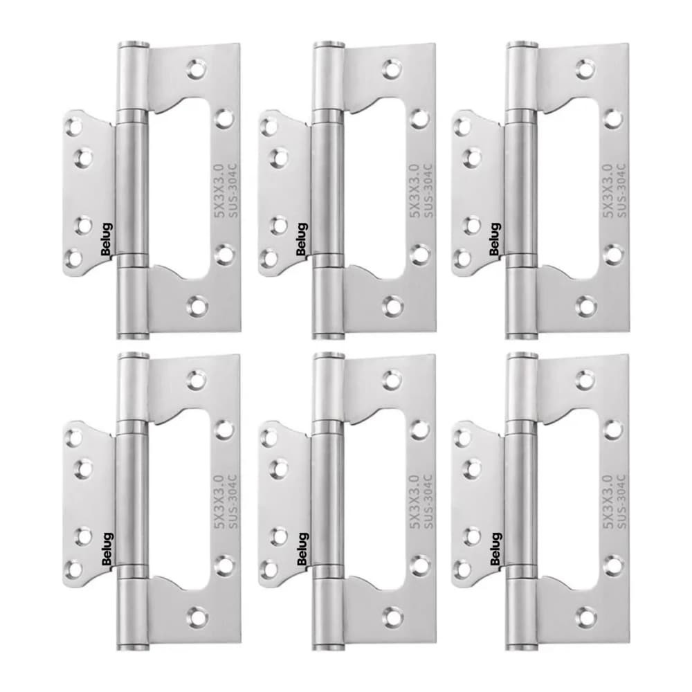 Bisagras Para Puertas 5x3x3 De 304  Belug Acero Inoxidable 6pcs Plata