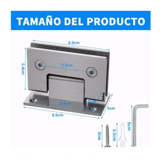 Foto 4 | 2pcs Bisagra Belug Muro Vidrio Plata Para 8-12mm Puerta De Cristal Plata