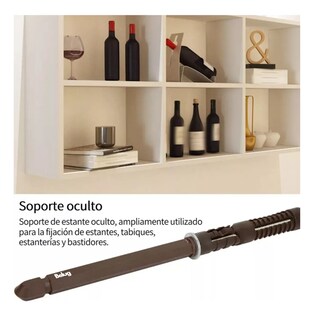 Foto 5 | 20pzs Flotante Para Estantes Soportes Ocultos P/estantes Belug, Café