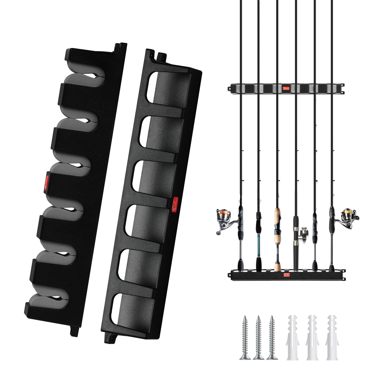 Soportes Para Cañas De Pescar, Sencillos, De Lujo, Montados En La Pared Para 6 Cañas - Venta Internacional.