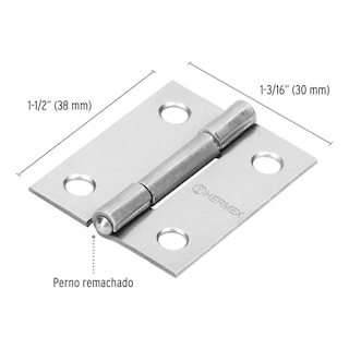 Foto 2 | Bisagra Rectangular De Acero Cabeza Media Bola 1 1/2'' Hermex