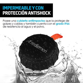 Foto 6 | Bocina Bluetooth Redlemon 79127 color Negro Inalámbrica Portátil Contra Agua Resistente a Golpes y Caídas Sonido HD