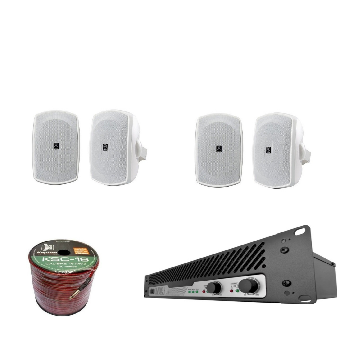 Bocinas para Audio Instalación Yamaha Nsaw390wh color Blanco 4 Bocinas con Amplificador Mx4