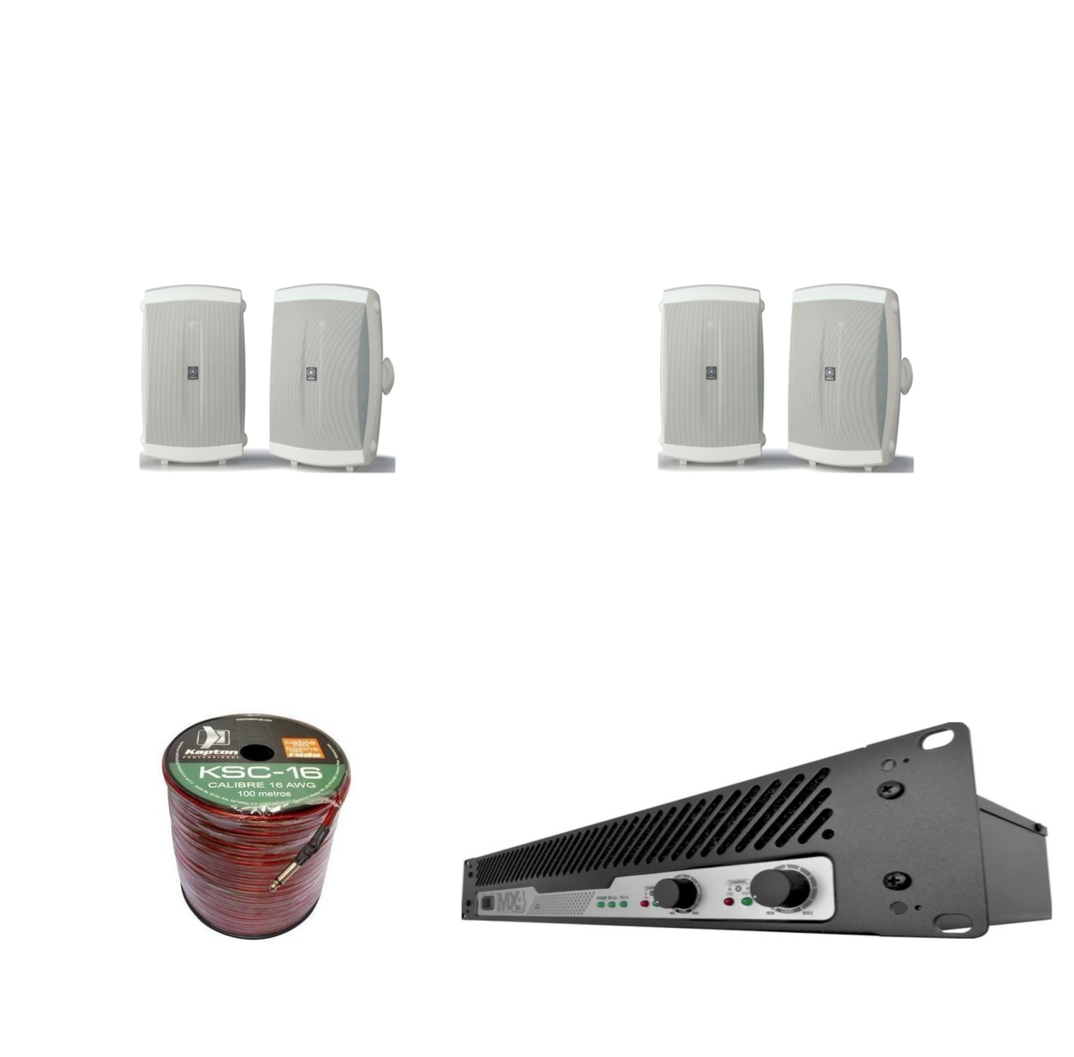 Bocinas para Audio Instalación Yamaha Nsaw350wh color Blanco 4 Bocinas y Amplificador Mx4