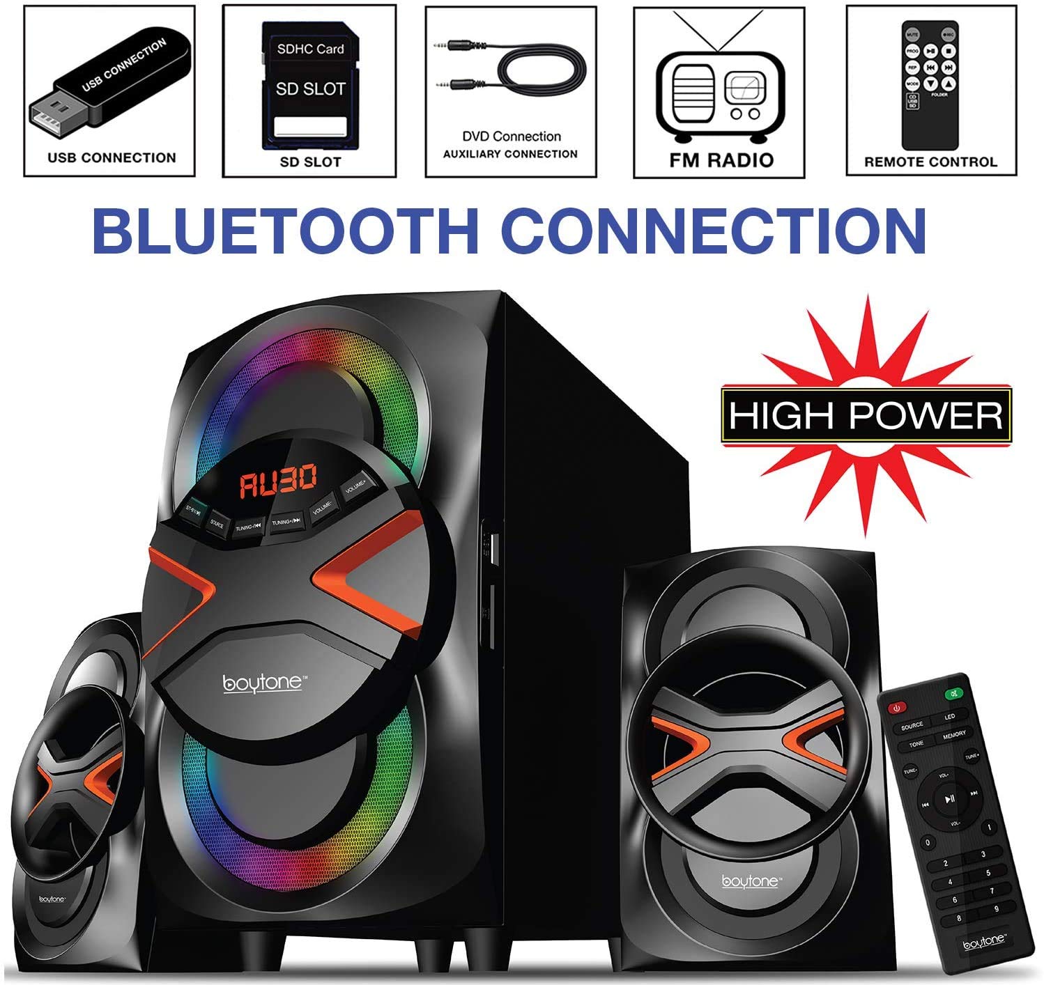 Foto 6 | Bocina Boytone BT-626F 54W con Radio FM y  Bluetooth -  Venta Internacional