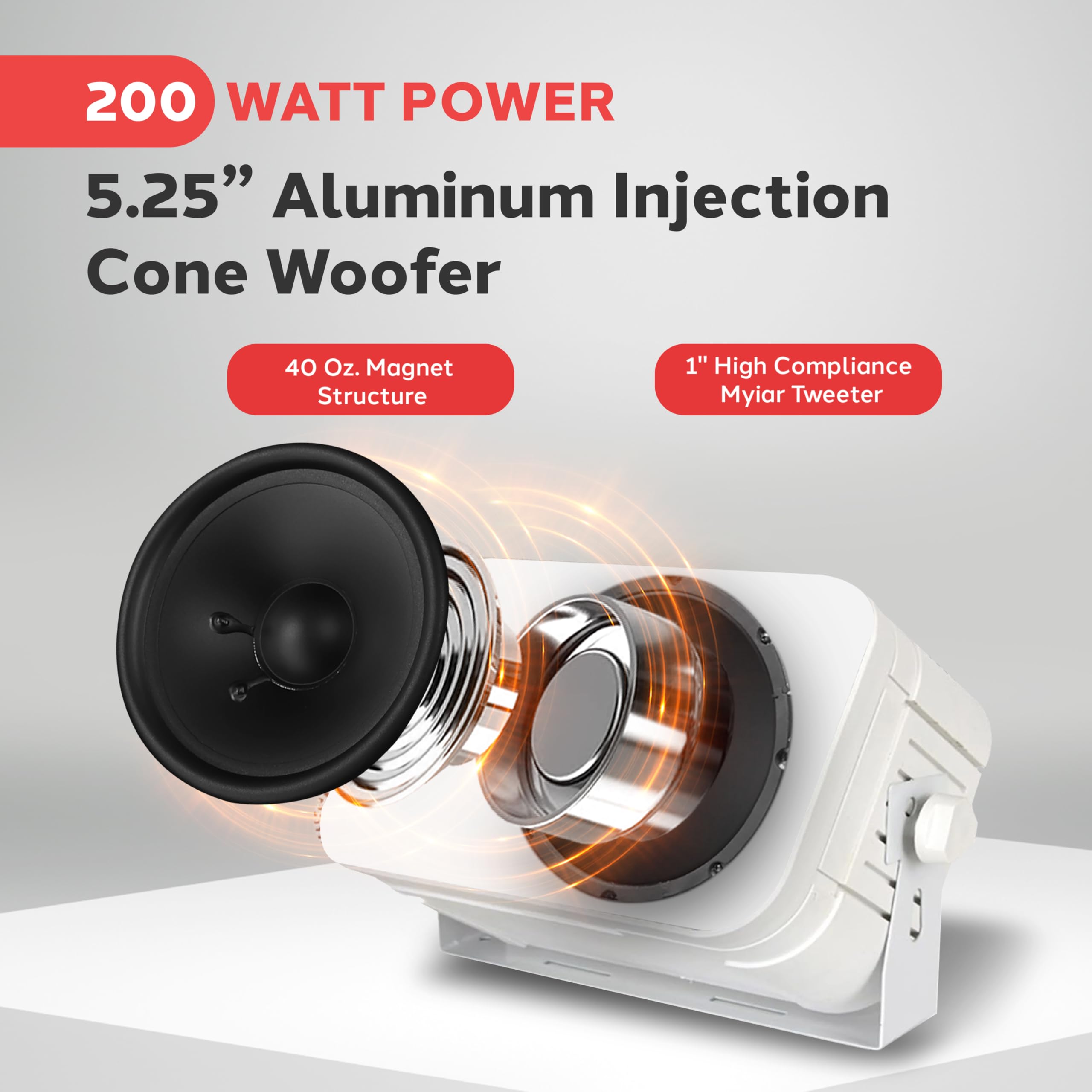 Foto 5 | Sistema de Altavoces Pyle Pdwr40w a Prueba de Agua 5.25 - Venta Internacional