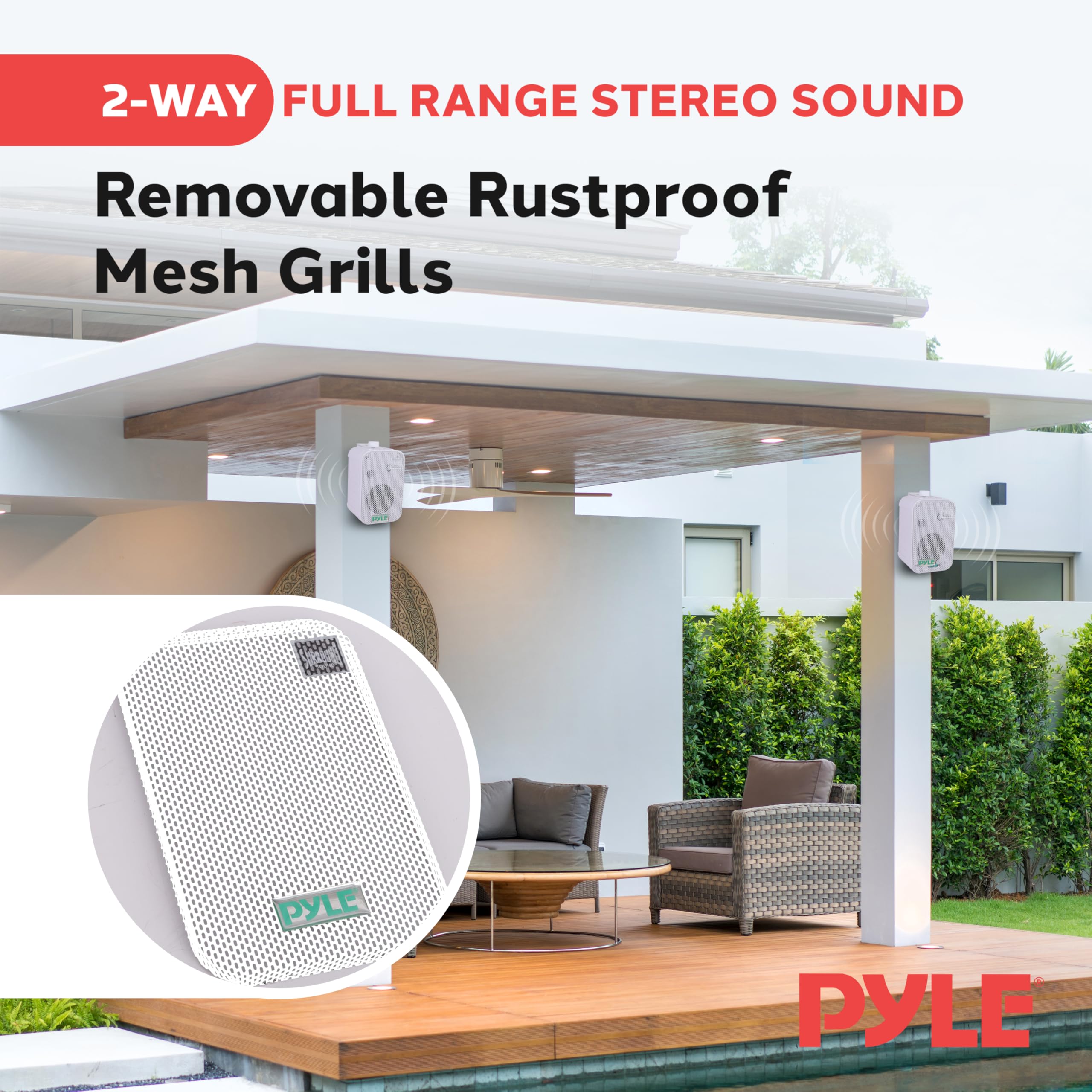 Foto 8 pulgar | Sistema de Altavoces Pyle Pdwr40w a Prueba de Agua 5.25 - Venta Internacional