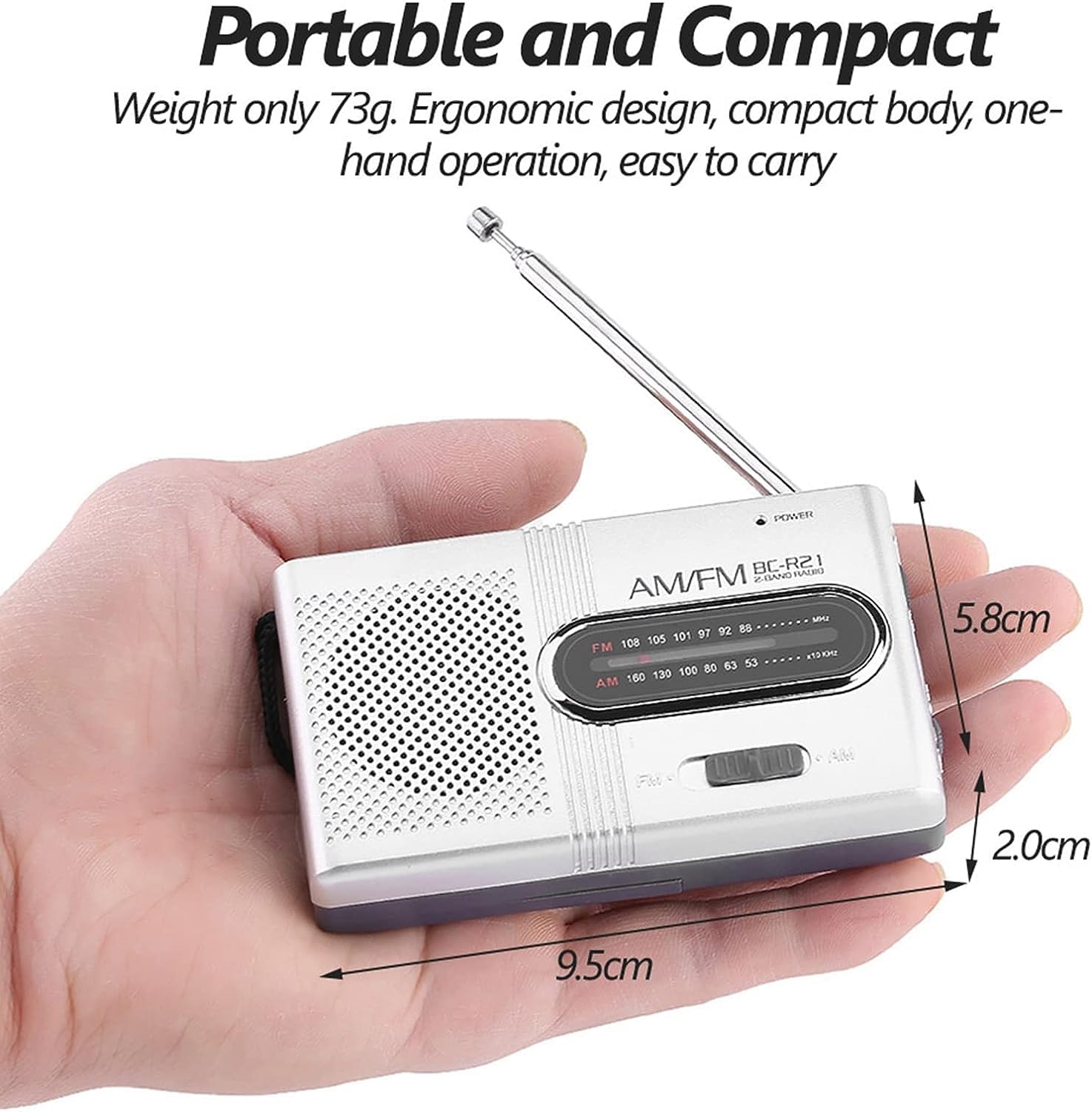 Foto 4 | Miniradio Portátil Am Fm Yoidesu Bc-r21 Con Boombox Plateado - Venta Internacional.