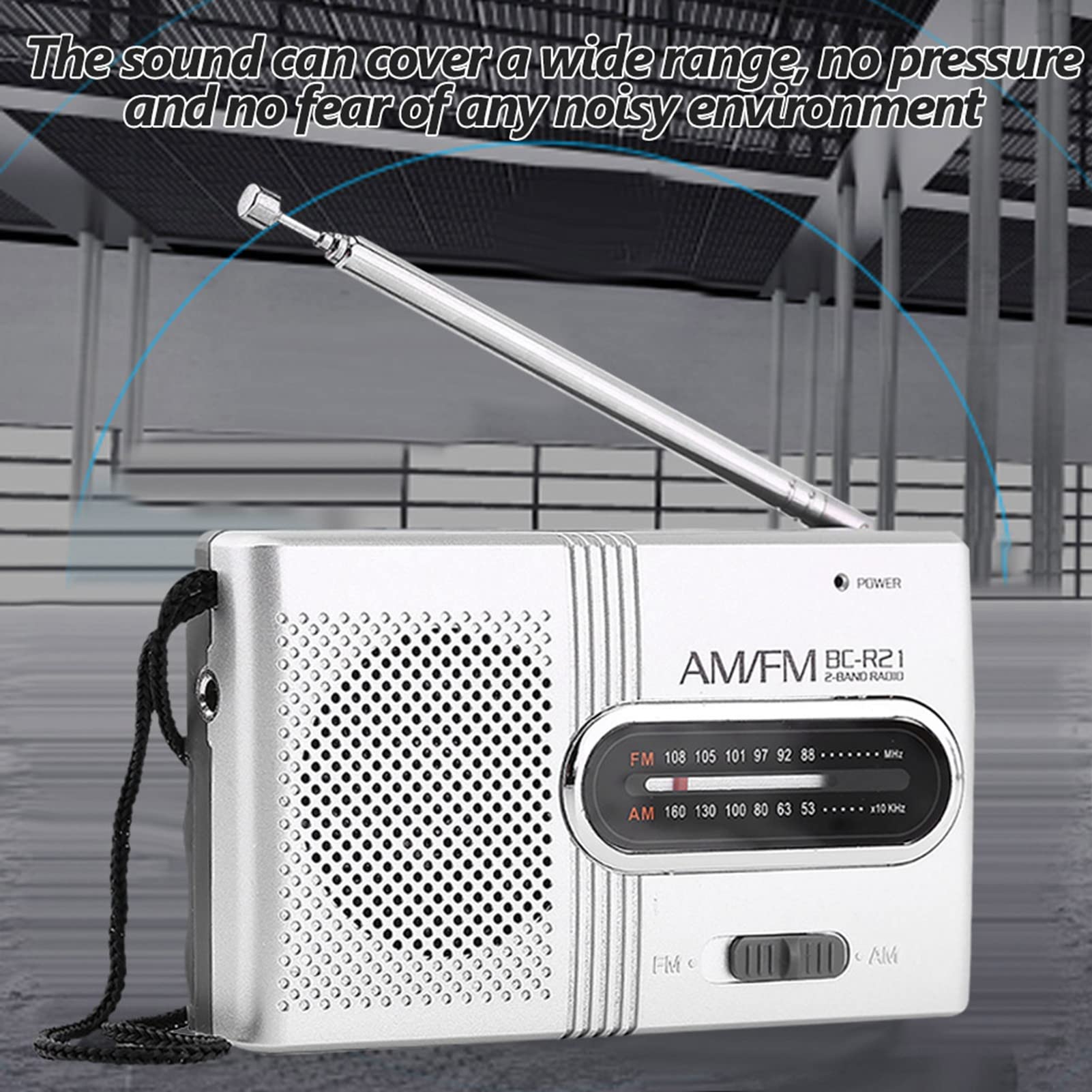 Foto 6 | Miniradio Portátil Am Fm Yoidesu Bc-r21 Con Boombox Plateado - Venta Internacional.
