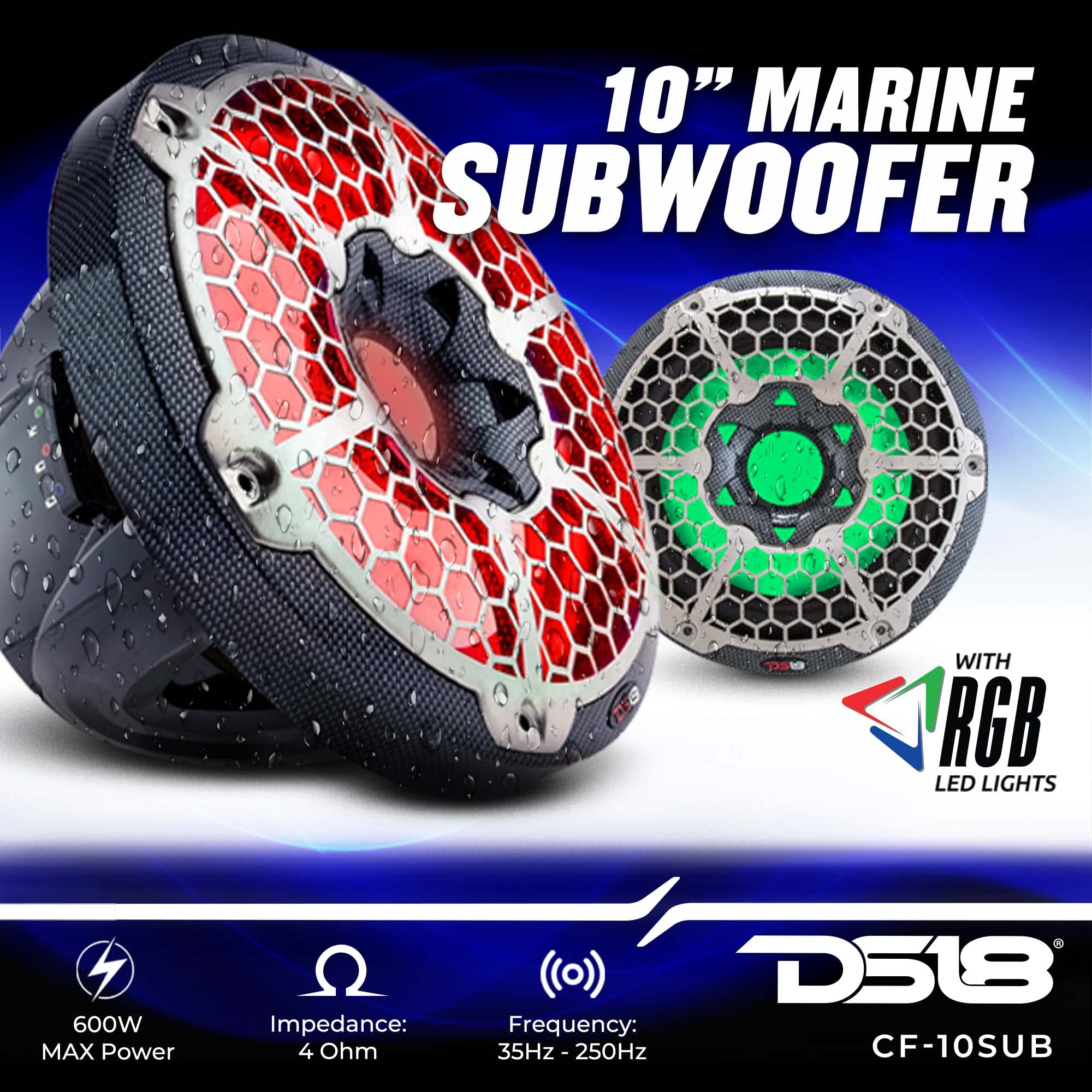 Foto 3 pulgar | Subwoofer Ds18 Cf10sub 10'' 600 W Marino Atv Utv Impermeable - Venta Internacional
