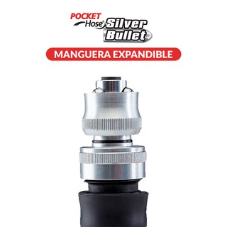 Foto 4 | Manguera Expandible De 15 Metros Tv Ofertas Pocket Hose Silver Bullet Color Negro Con Fuertes Conectores De Aluminio