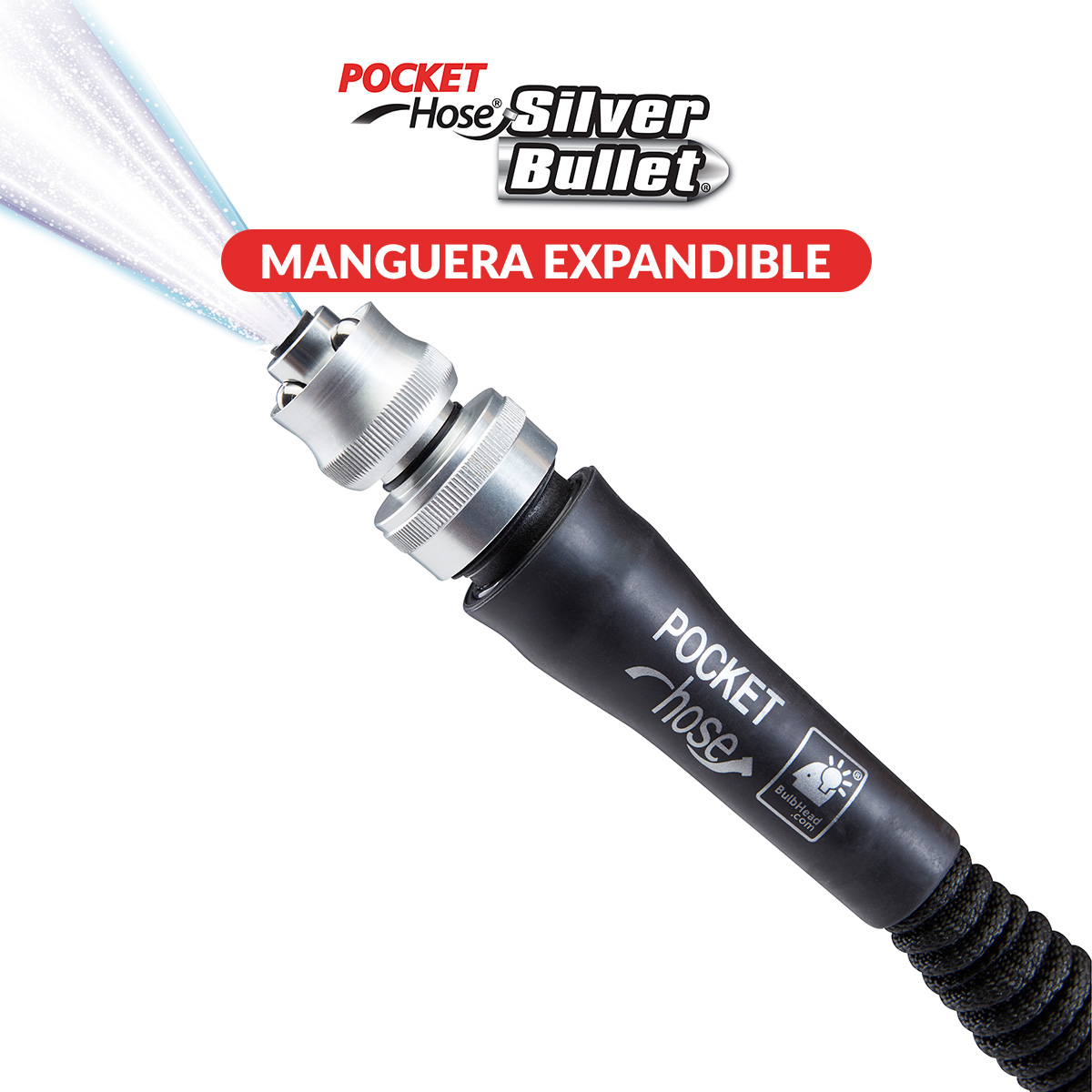 Foto 8 pulgar | Manguera Expandible De 15 Metros Tv Ofertas Pocket Hose Silver Bullet Color Negro Con Fuertes Conectores De Aluminio