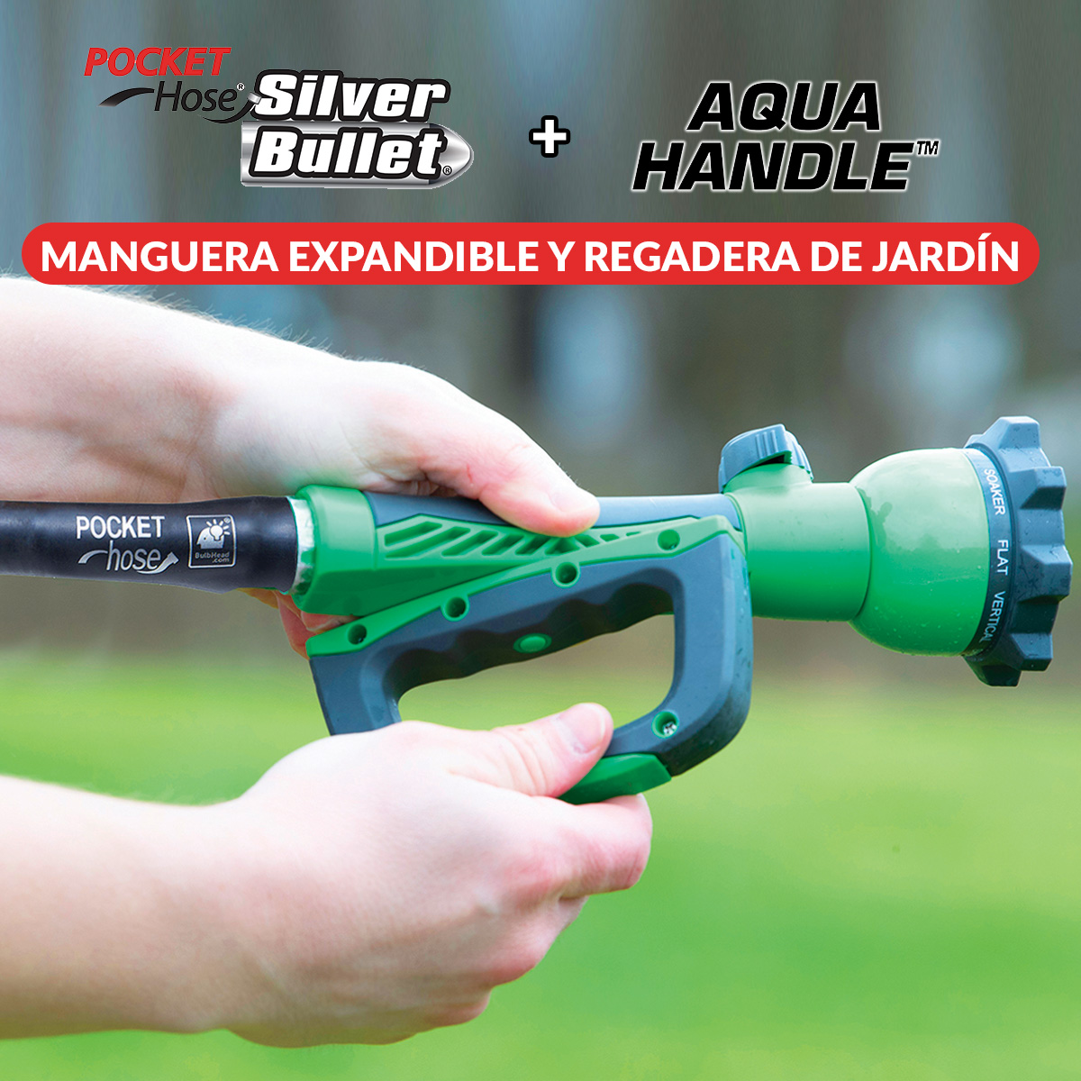 Foto 9 pulgar | Manguera 15m y Agarradera Movible Tv Ofertas Pocket Hose Y Aqua Handle Color Negro Dúo Jardín Con 6 Niveles de Intens