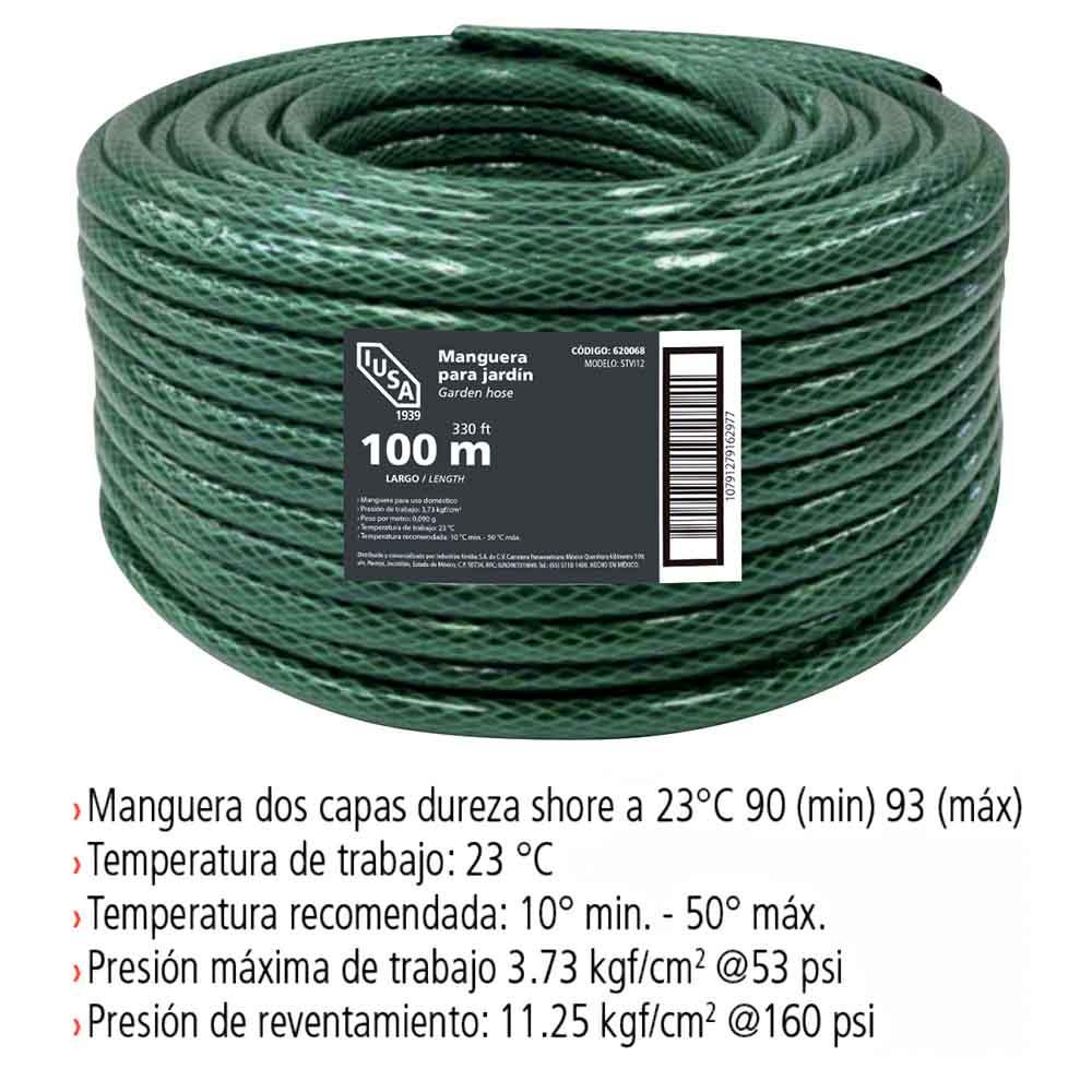 Foto 3 pulgar | Manguera Iusa TVI34 color Verde Tricapa 100 m 3/4''