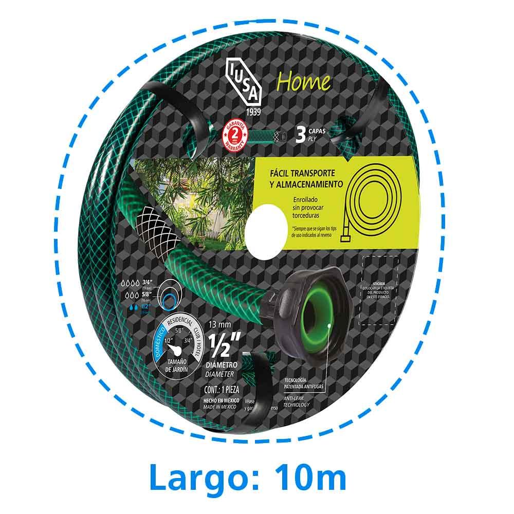 Foto 5 | Manguera IUSA STVIPL10 olor Verde 10 M Home Tricapa 1/2” con Conexiones Plásticas Planas