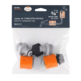 Foto 3 | Juego de 5 Conectores Abs Cambio Rápido 3/4 Eo Safe Imports Esi-8559 Naranja