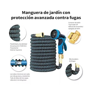Foto 3 | Manguera De Riego Extensible De 10 Modos Y 15m Eo Safe Imports Esi-7331-1 Azul