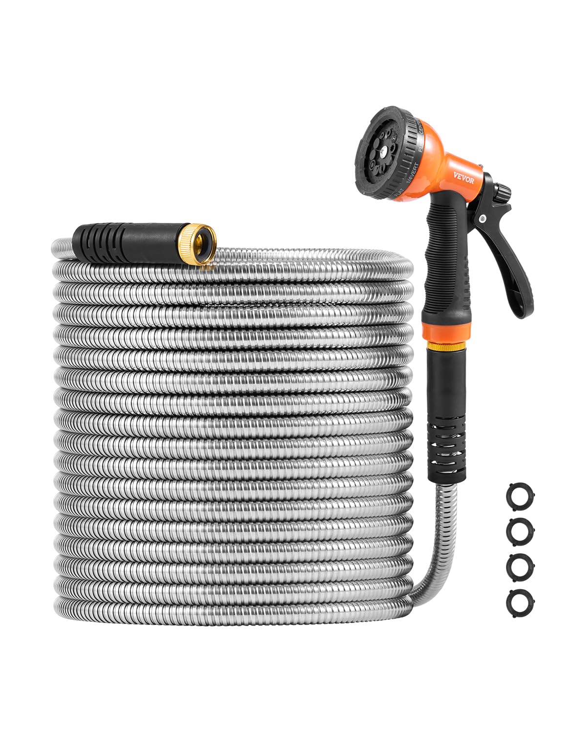 Manguera De Jardín Vevor Metal De Acero Inoxidable De 15 M Con Boquilla Rociadora - Venta Internacional.