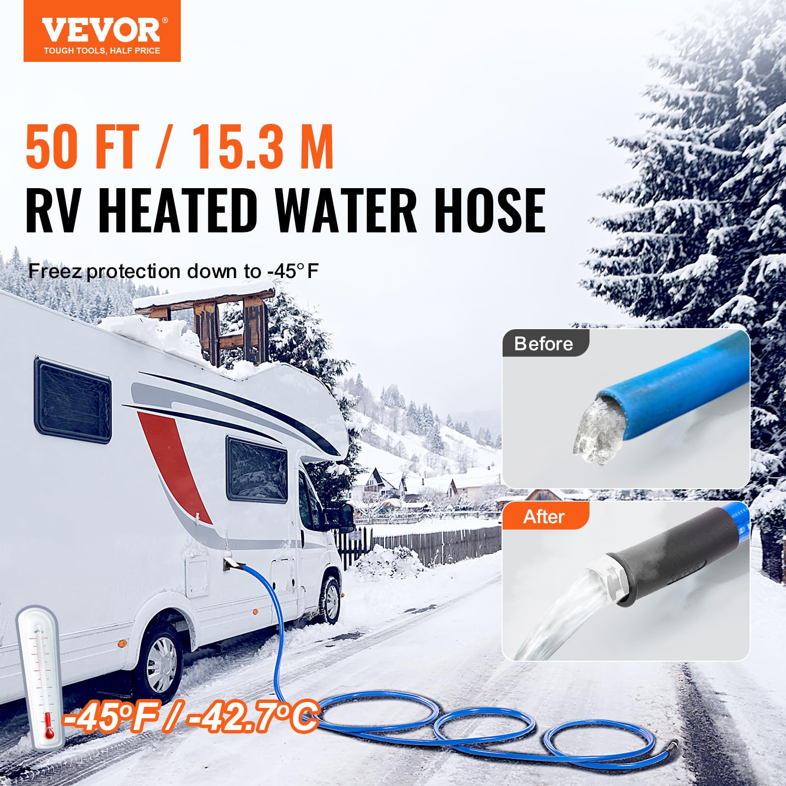 Foto 3 pulgar | Manguera de Agua Caliente VEVOR 50 Pies - Venta Internacional