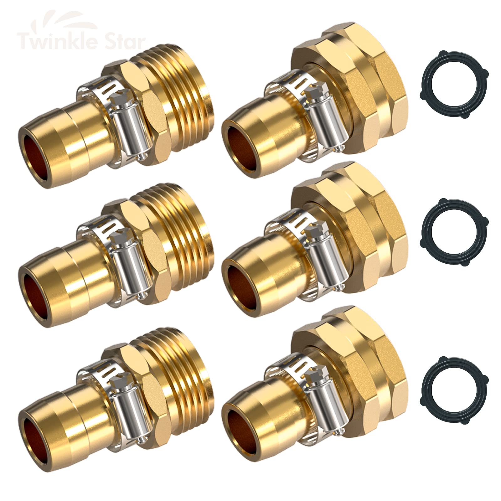Kit De Conectores Para Reparación De Mangueras De Jardín Twinkle Star Con Abrazaderas - Venta Internacional.