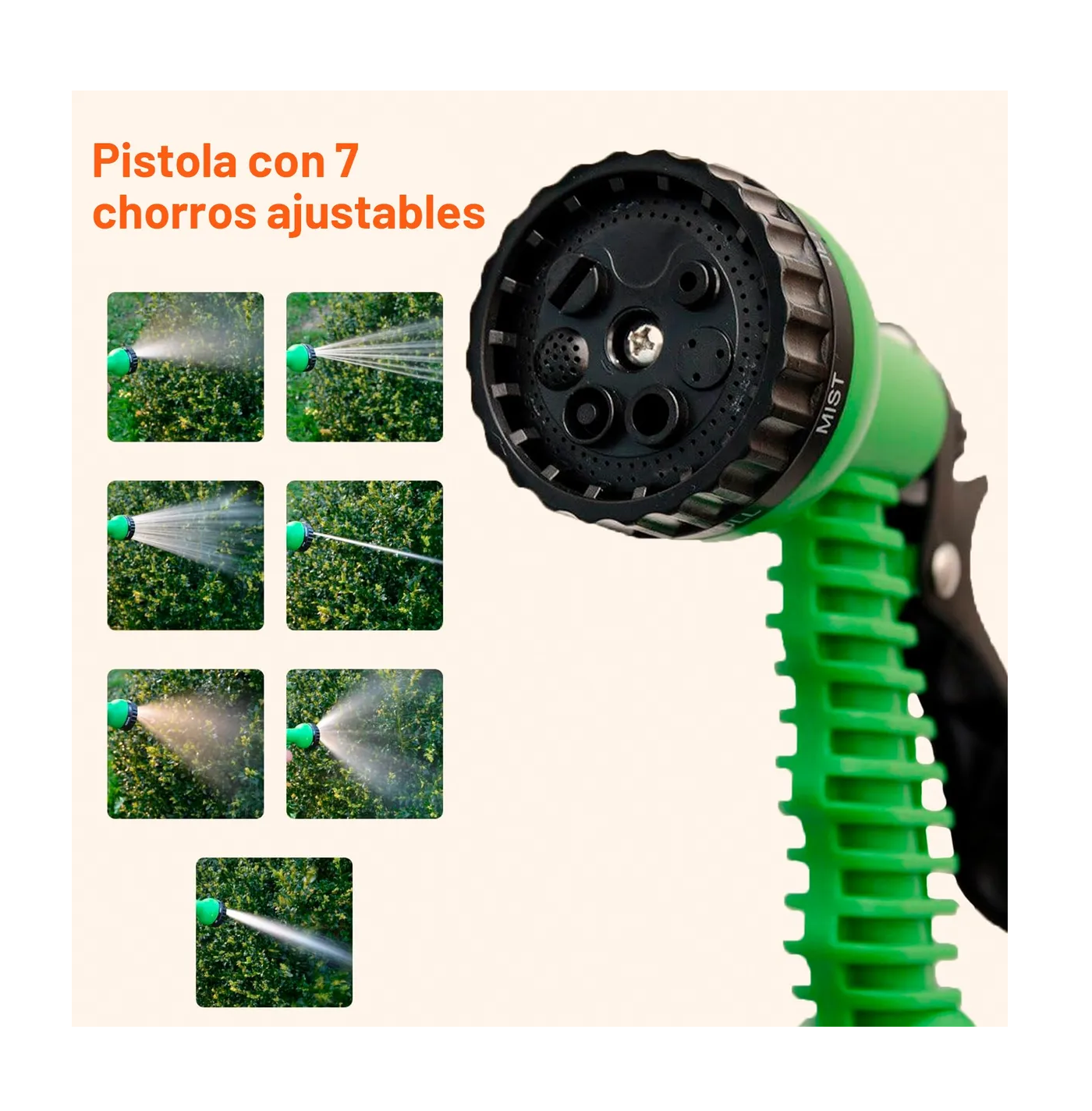 Foto 3 | Manguera De Jardín Con Almacenamiento Giratorio 15m Verde