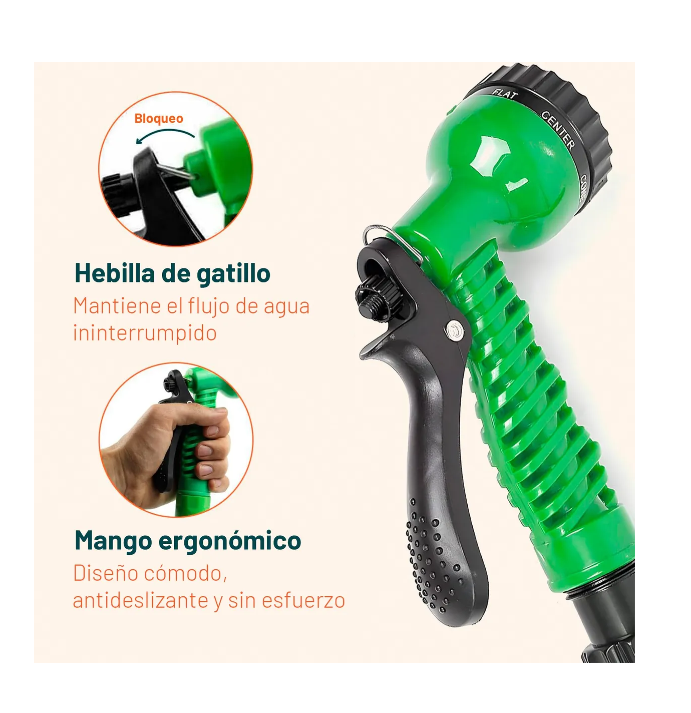 Foto 5 pulgar | Manguera De Jardín Con Almacenamiento Giratorio 15m Verde