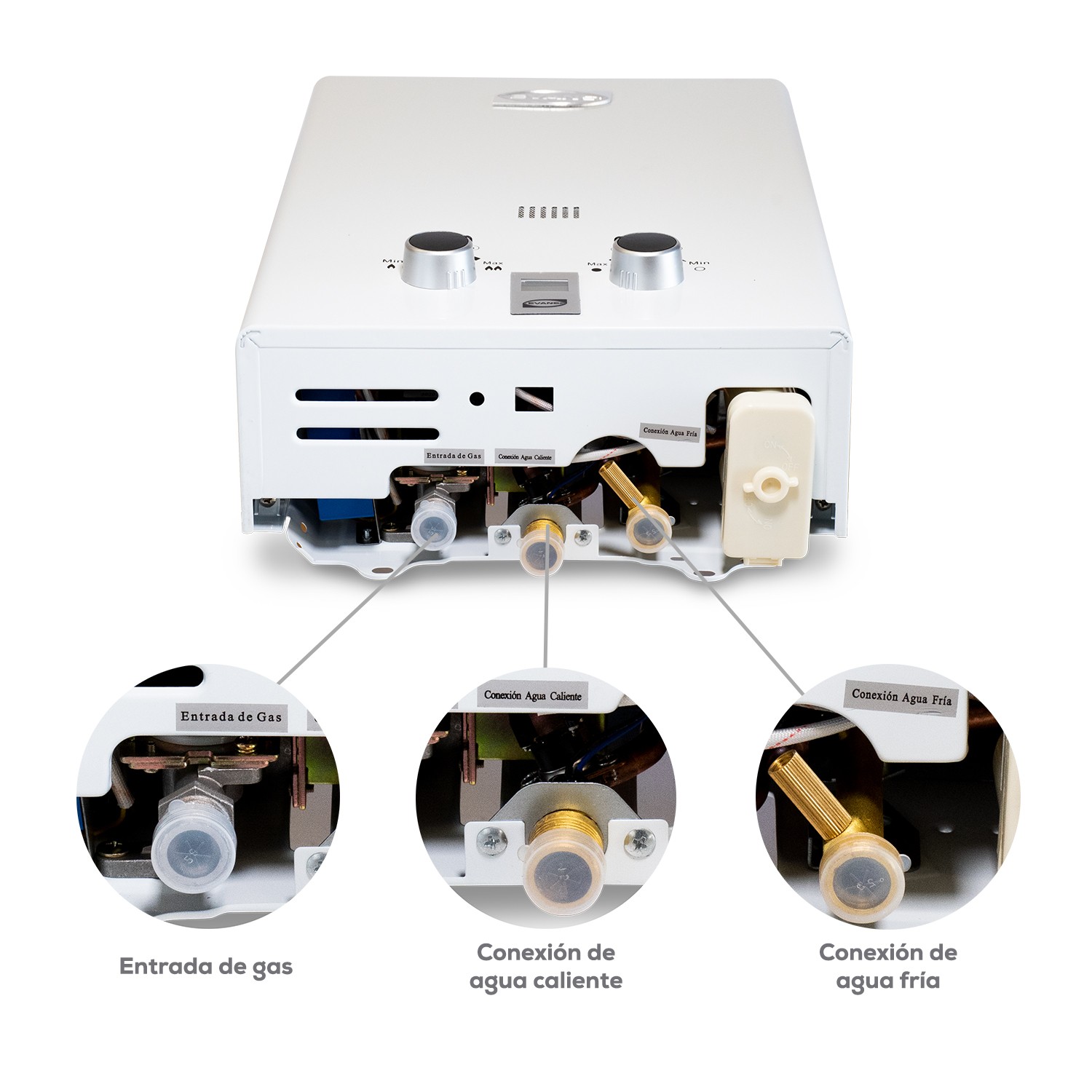 Foto 2 | Calentador Instantáneo Evans 8 LT Encendido Automático Gas LP con Visor Temperatura