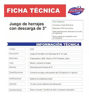 Foto 2 | Juego de Herrajes para Caja de Wc Fleximatic 2707
