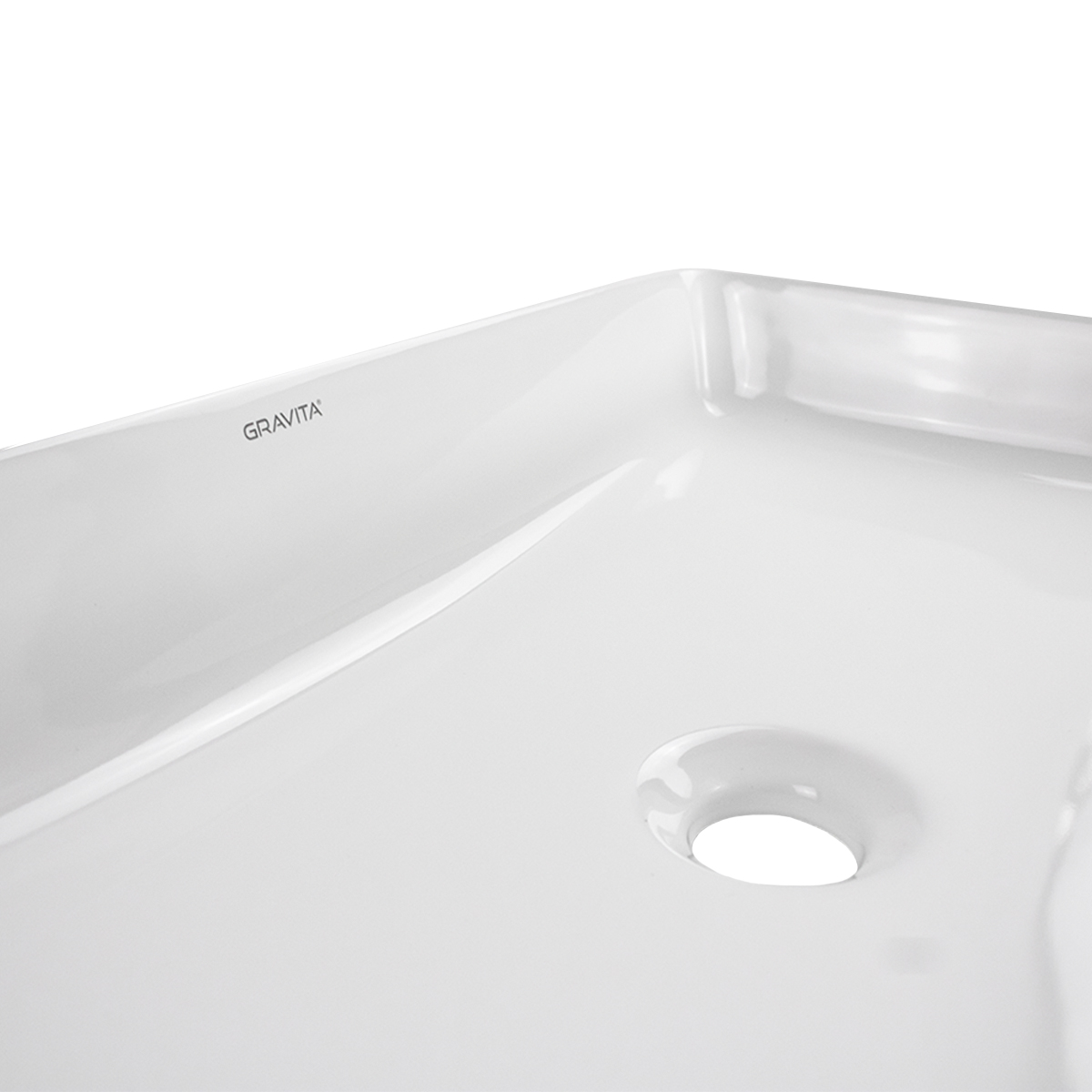 Foto 5 | Lavabo de Cerámica Gravita LA 1803 165 color Blanco Rectangular