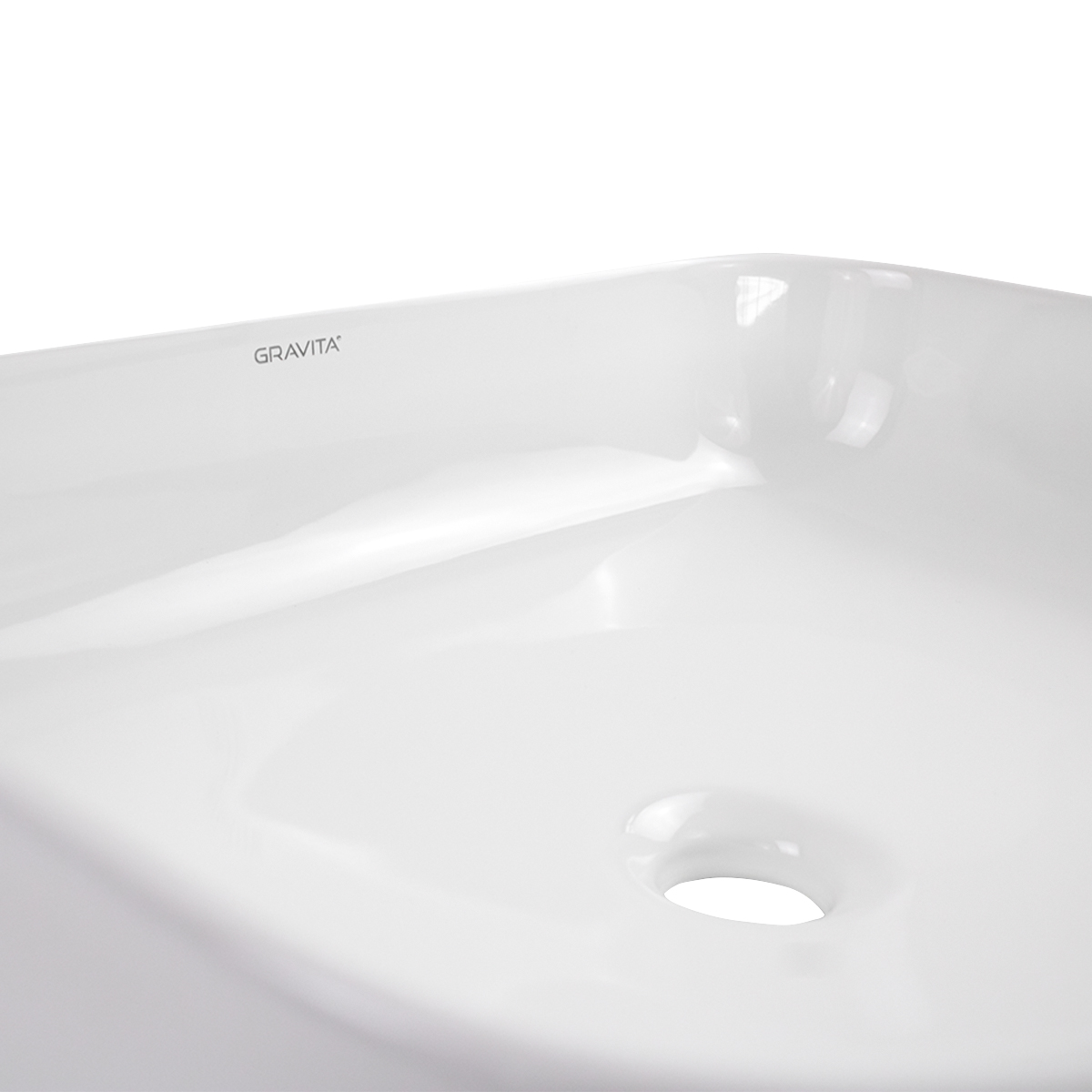 Foto 5 | Lavabo De Ceramica Rectangular Color Blanco De Sobrecubierta Sin Rebosadero Marca Gravita