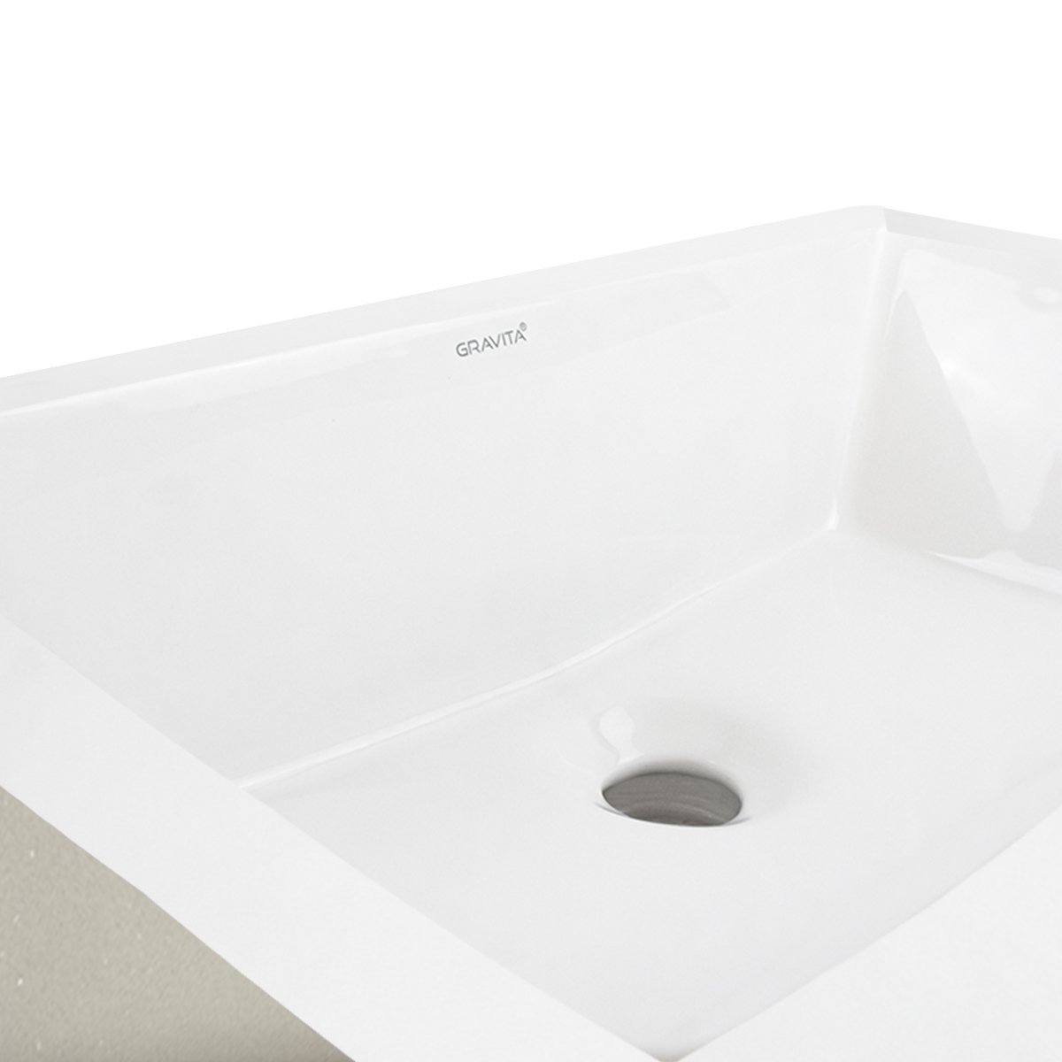 Foto 4 pulgar | Lavabo De Ceramica Con Rebosadero Colocacion Bajo Cubierta Marca Gravita