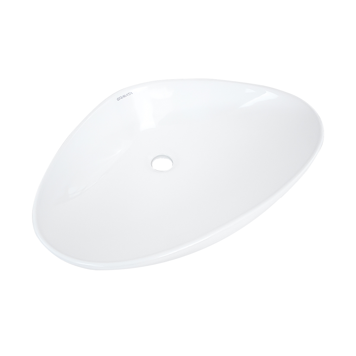 Foto 2 pulgar | Lavabo de Cerámica Ovalado sin Rebosadero Gravita Blanco