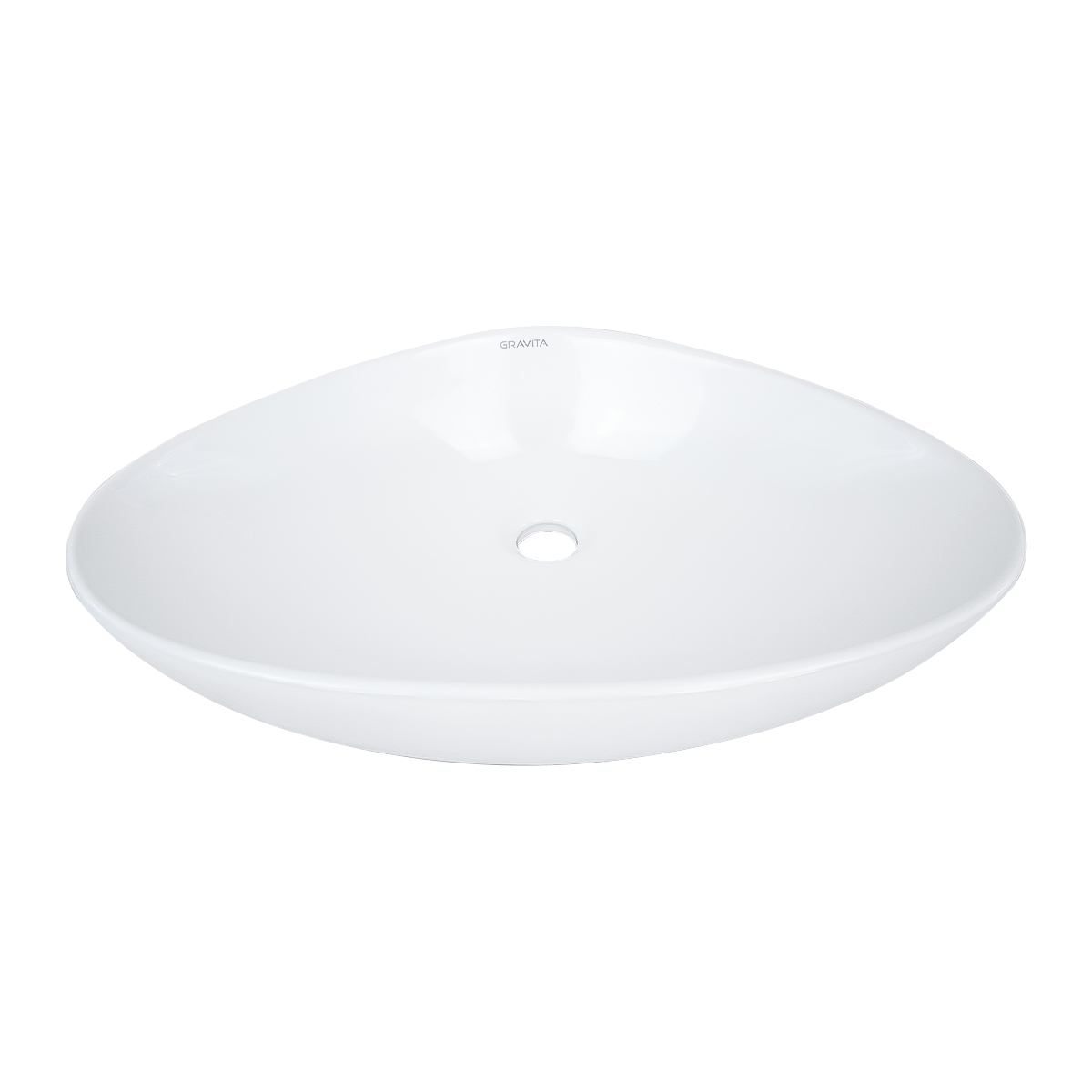 Foto 4 pulgar | Lavabo de Cerámica Ovalado sin Rebosadero Gravita Blanco