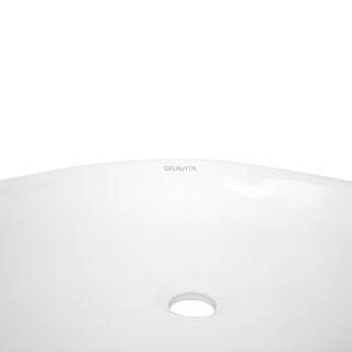 Foto 6 | Lavabo de Cerámica Ovalado sin Rebosadero Gravita Blanco