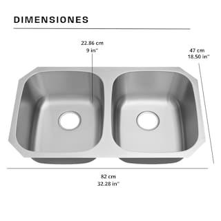 Foto 4 | Tarja Fregadero Doble Submontar Acero Inoxidable 304 Plata