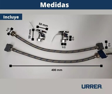 Foto 3 | Manguera Flexible Para Lavabo Tarja De Baño De 1/2x1/2x40