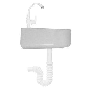 Foto 1 | Lavabo Color Poligranito Con Llave De Abs, Kit De Instalación Y Céspol Anti-olores