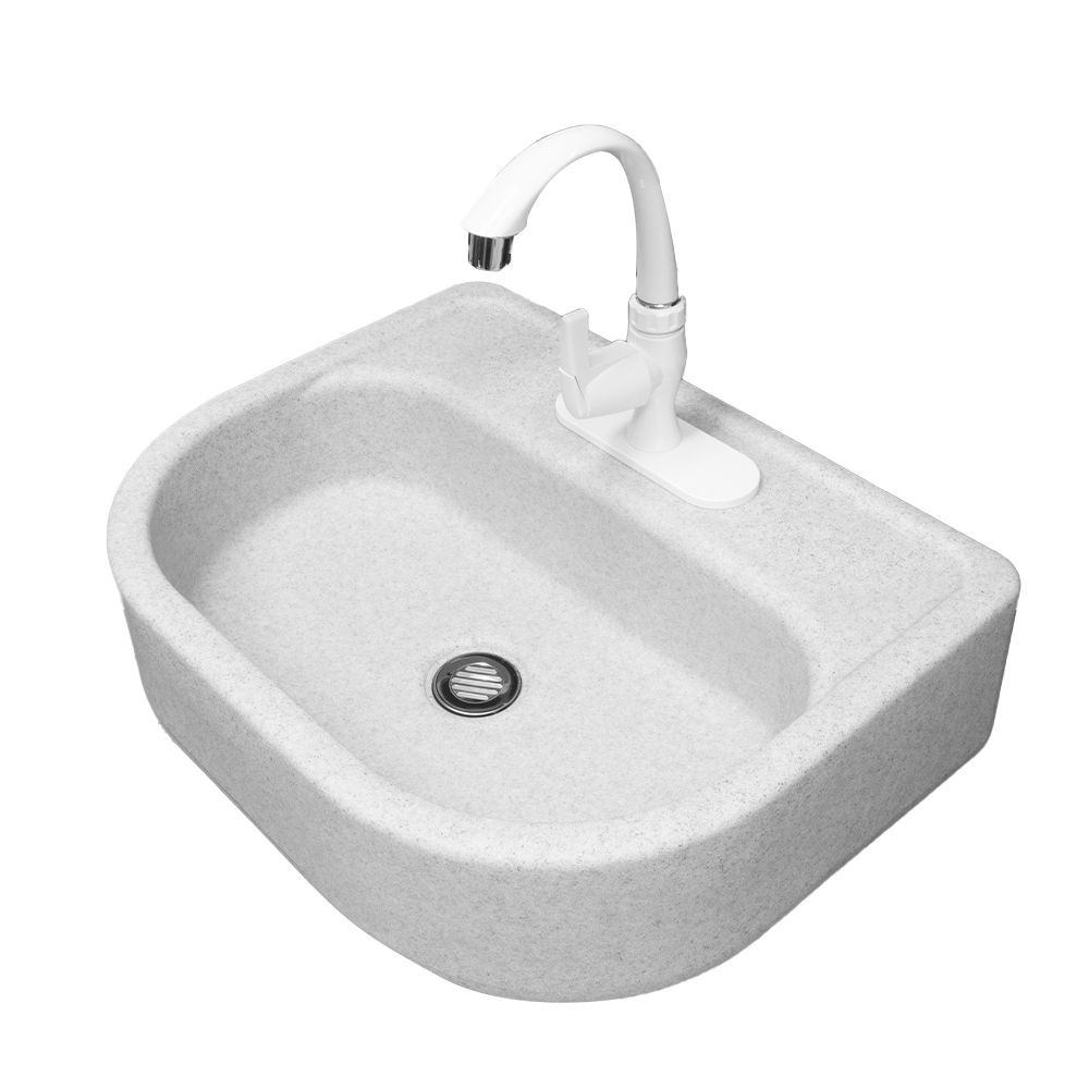 Foto 3 pulgar | Lavabo Color Poligranito Con Llave De Abs, Kit De Instalación Y Céspol Anti-olores