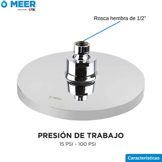 Foto 5 | Regadera Redonda 8'' CNX color Plateado en Acabado Cromada