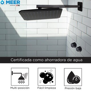 Foto 2 | Regadera Rectangular 8 x 10'' Cnx color Negro