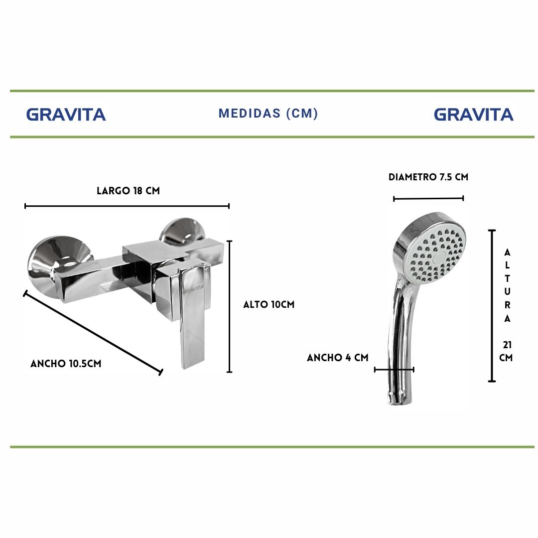 Foto 6 | Regadera y Monomando Gravita de Acero Inoxidable