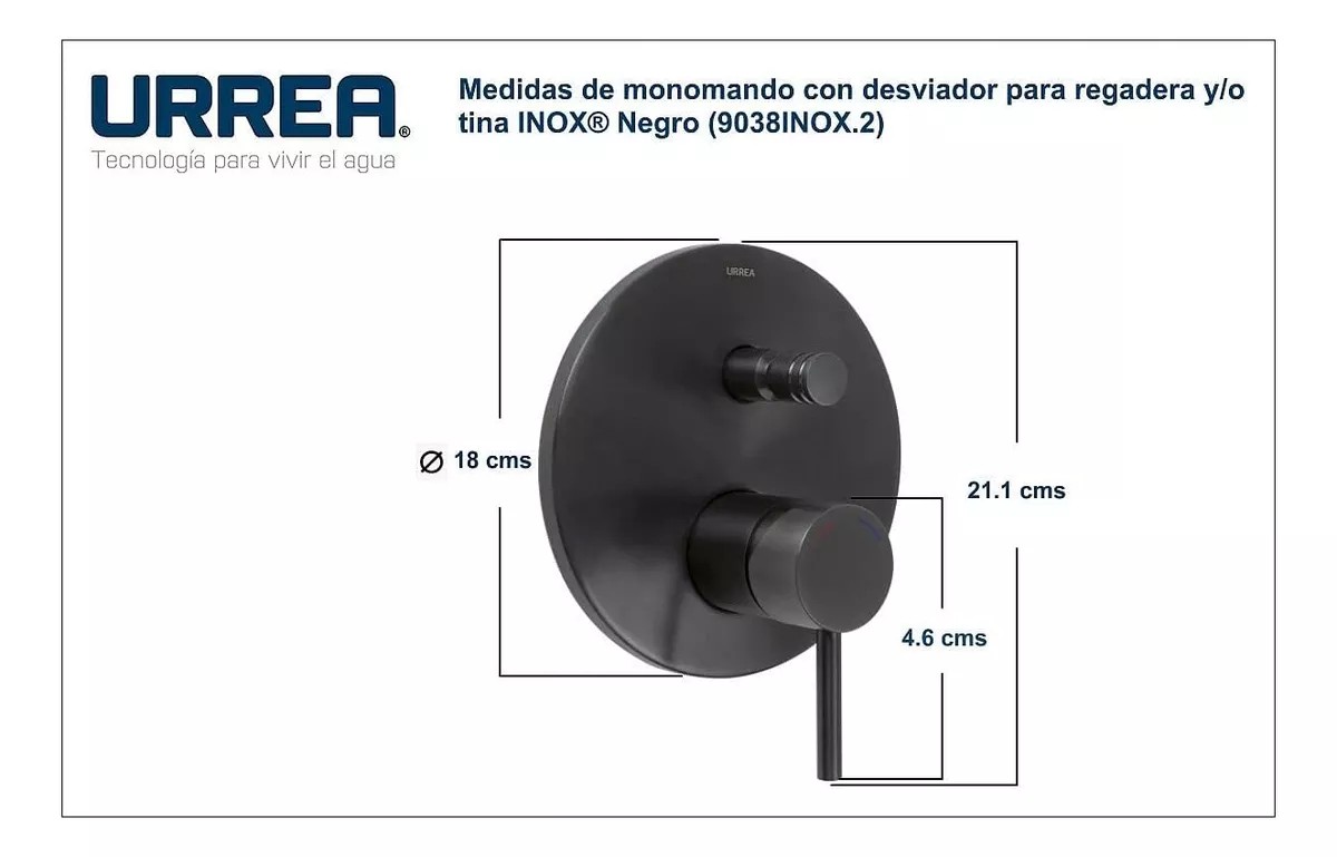 Foto 4 pulgar | Llave Grifo Monomando Desviador Para Regadera 9038inox
