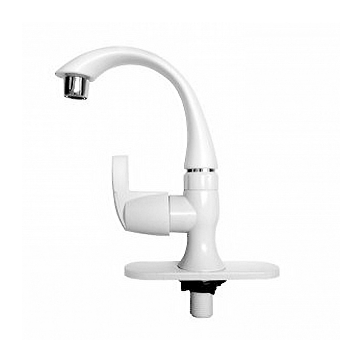 Llave Abs Fleximatic Color Blanca Con Cubierta 1/4 Vuelta Lavabo