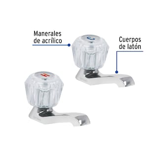 Foto 2 | Juego 2 Llaves Individuales Foset para Lavabo Manerales Acrílico