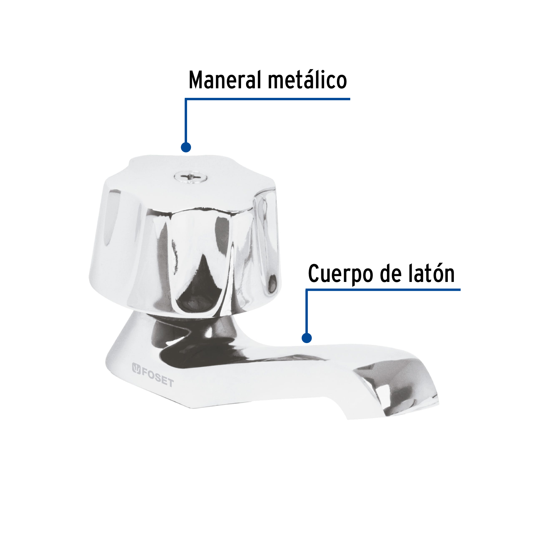 Foto 2 | Llave Individual Foset Basic para Lavabo Maneral Metálico