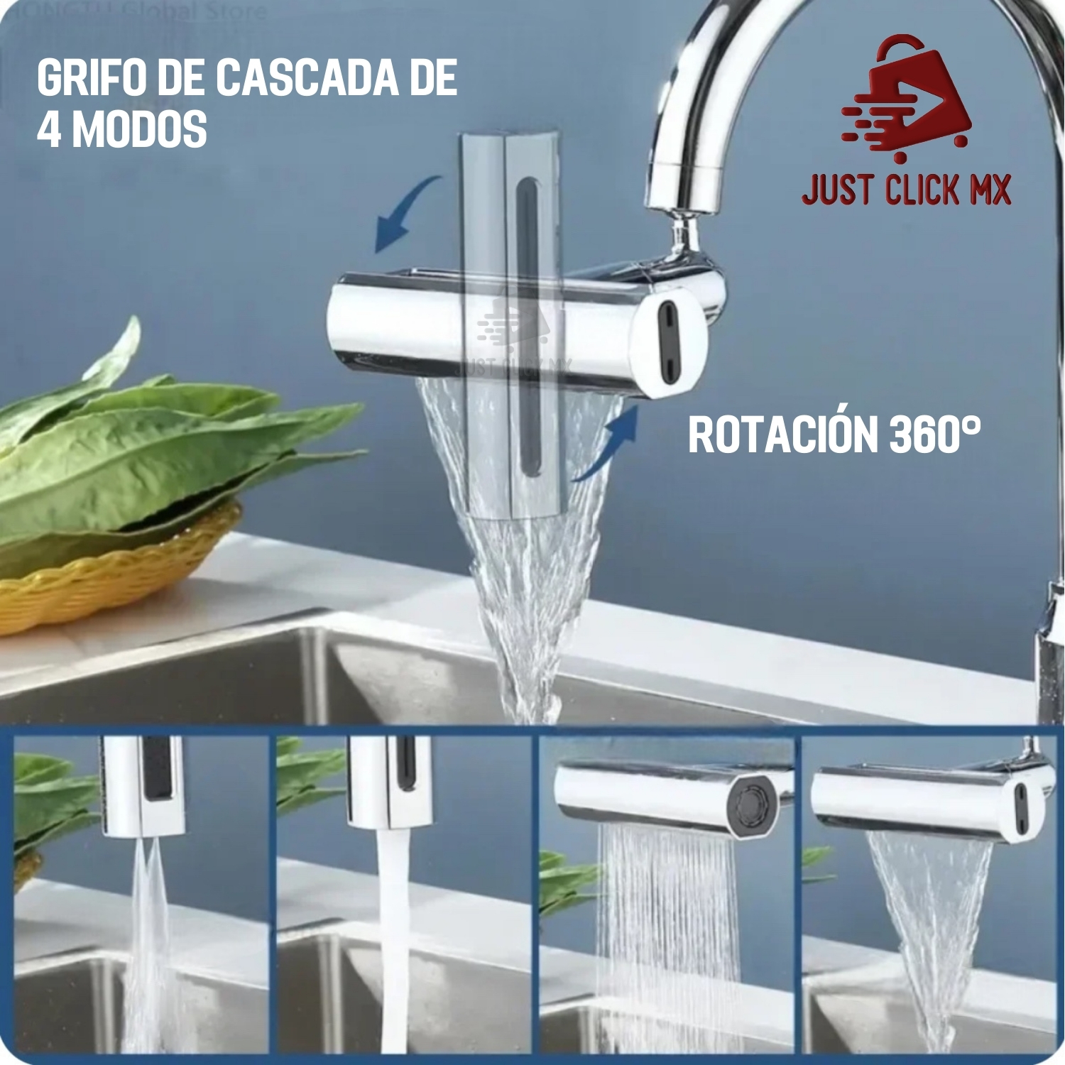 Foto 3 pulgar | Llave De Agua Grifo De 4 Modos 360 Para Cocina O Baño