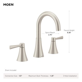 Foto 5 | Grifo De Baño Moen Ronan Spot Resist En Níquel Cepillado - Venta Internacional.