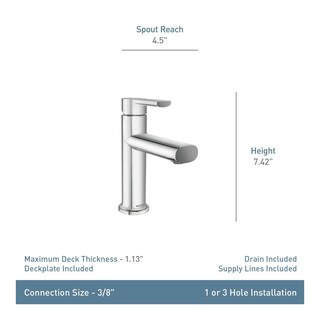 Foto 2 | Grifo Para Lavabo De Baño Moen Meena, Dorado Bronceado, De Una Sola Manija - Venta Internacional.
